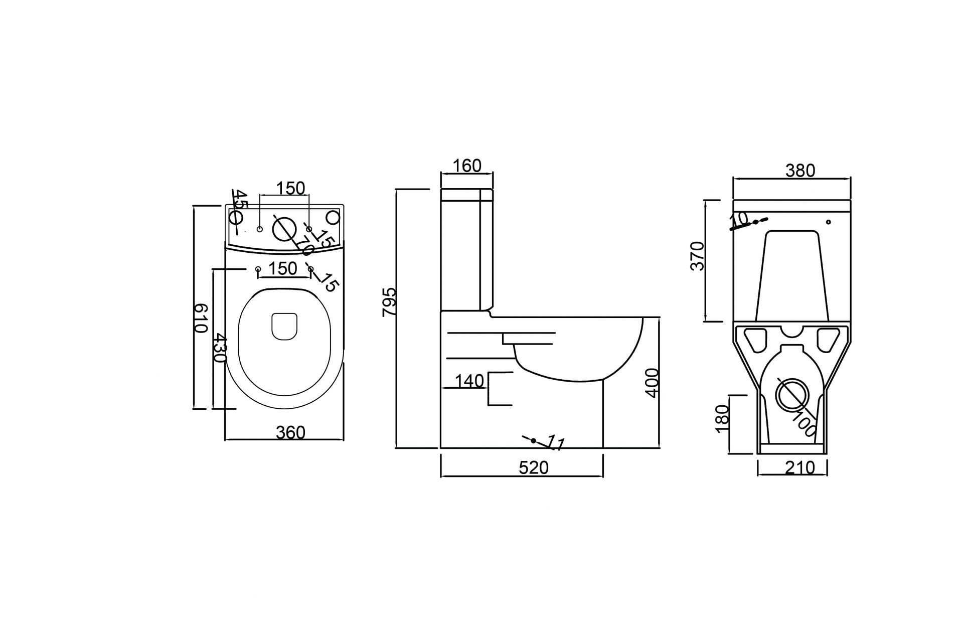 Eastbrook Langdon in a box Toilet Bundle with WC Pan, Cistern & Toilet Seat