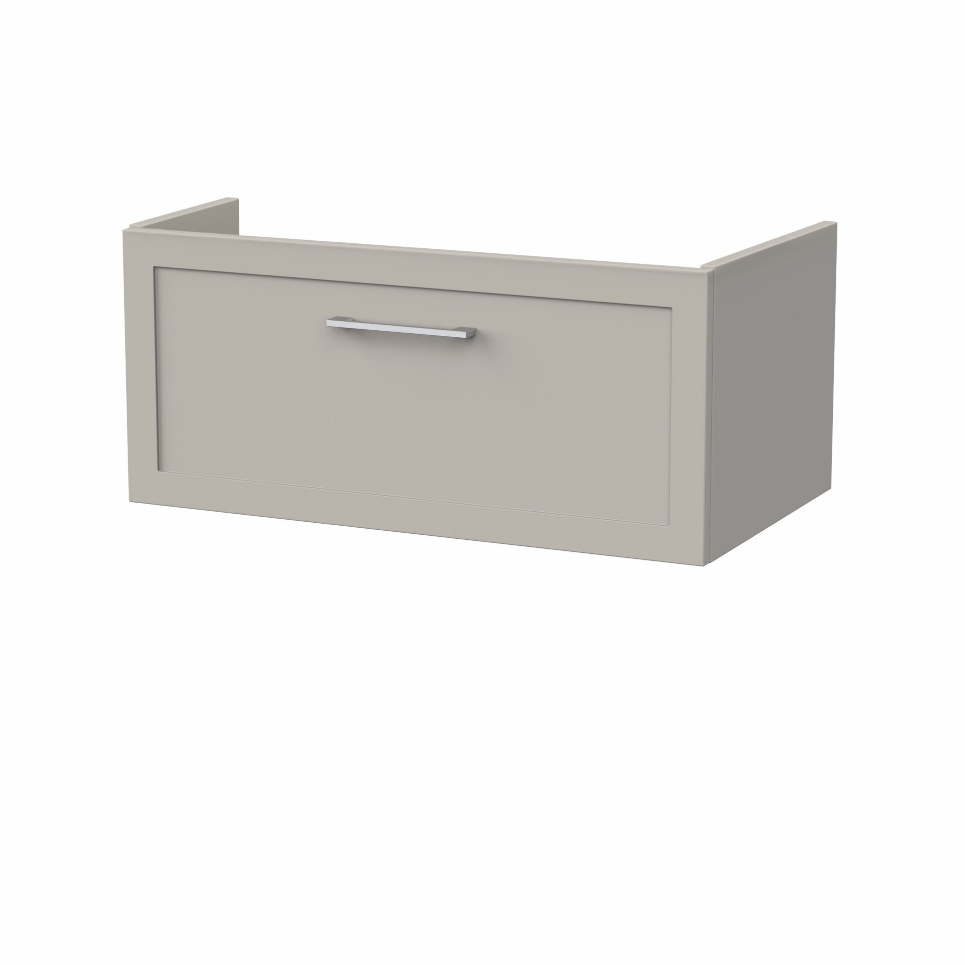 Nuie Lux Larck 800mm 1 Drawer Wall Hung Vanity Unit – Pebble Grey