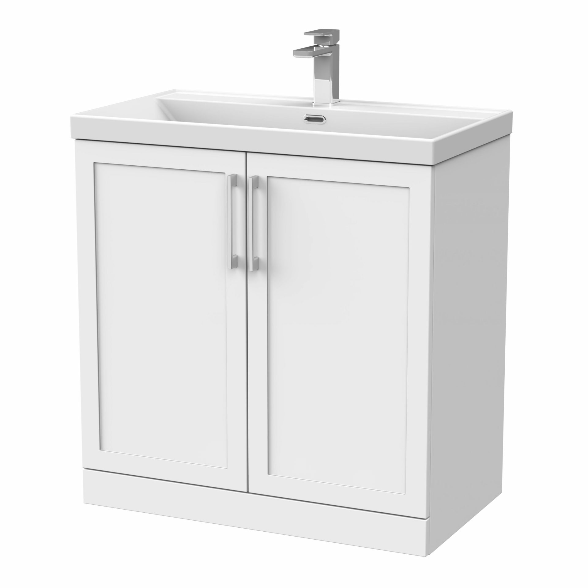 Nuie Lux Larck 800mm 2 Door Floorstanding Vanity Unit – Matt White