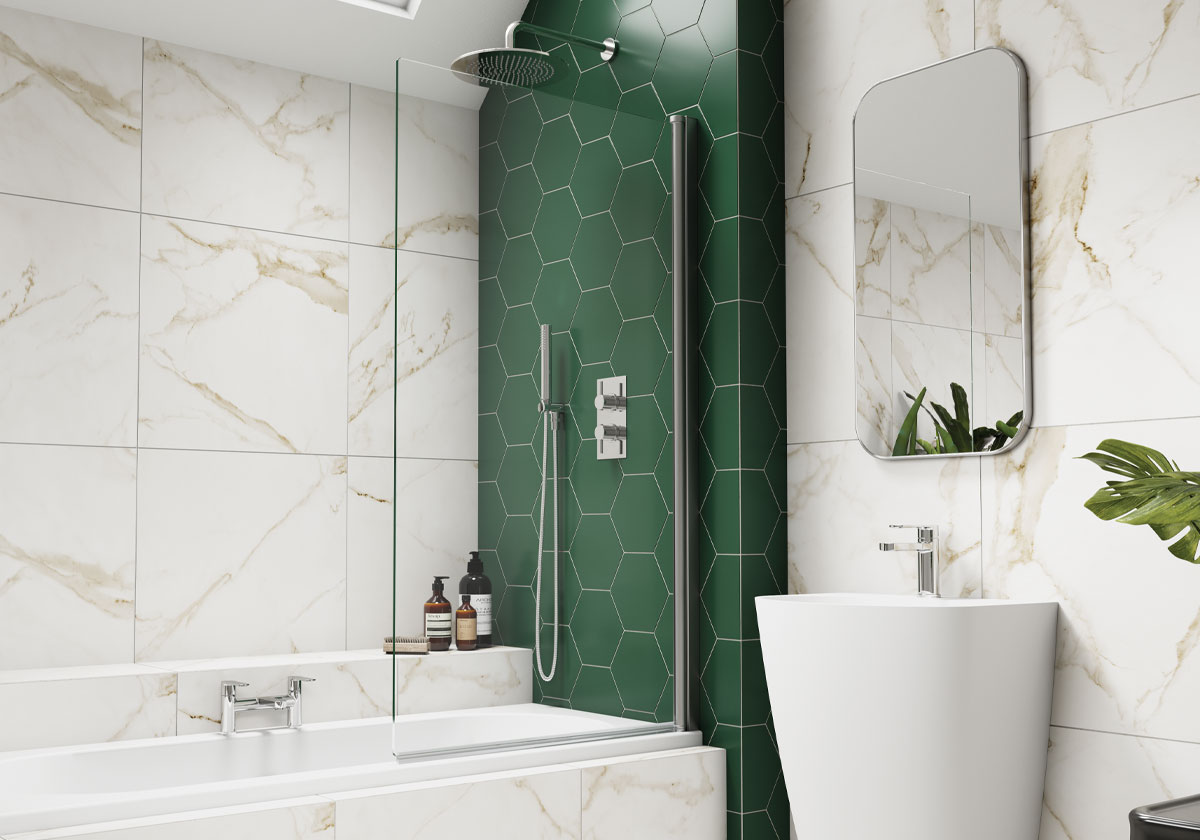 Kudos Inspire Single Panel Bath Screen – Chrome