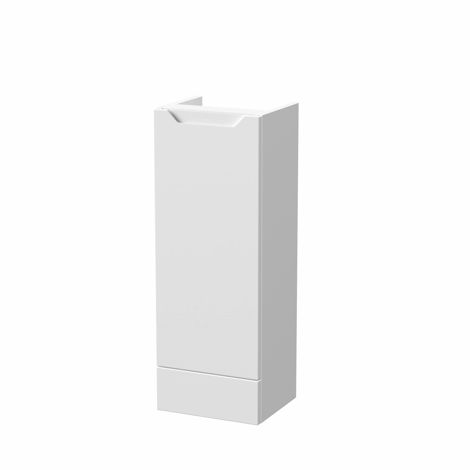 Nuie Lux Loave 300mm 1 Door Slim Floorstanding Base Unit – Matt White