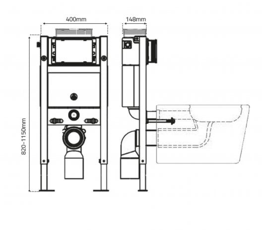 Qualitex Ascent Pneumatic 820mm WC Frame