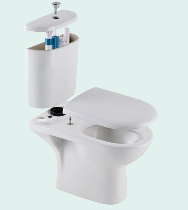 Eastbrook Kompact in a box Close Coupled Toilet Bundle with WC Pan, Cistern & Toilet Seat