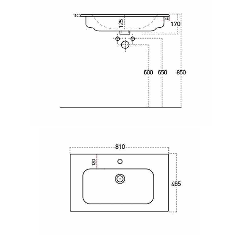MyLife Keva 800mm 1 Drawer Wall Mounted Unit & Ceramic Basin – White Gloss