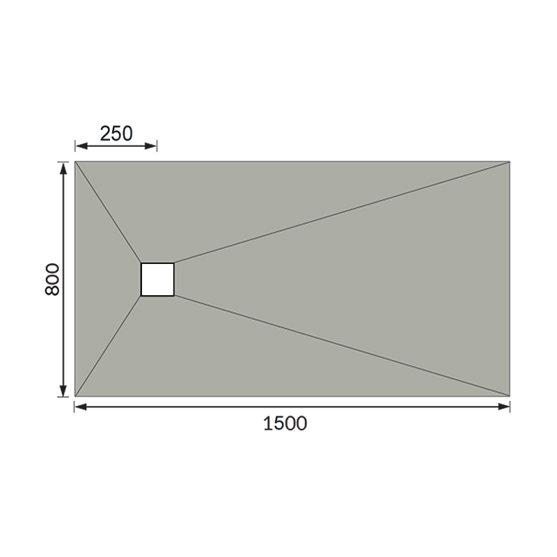 Abacus Rectangular Level Tray Kit – 1500x800mm End Square Drain