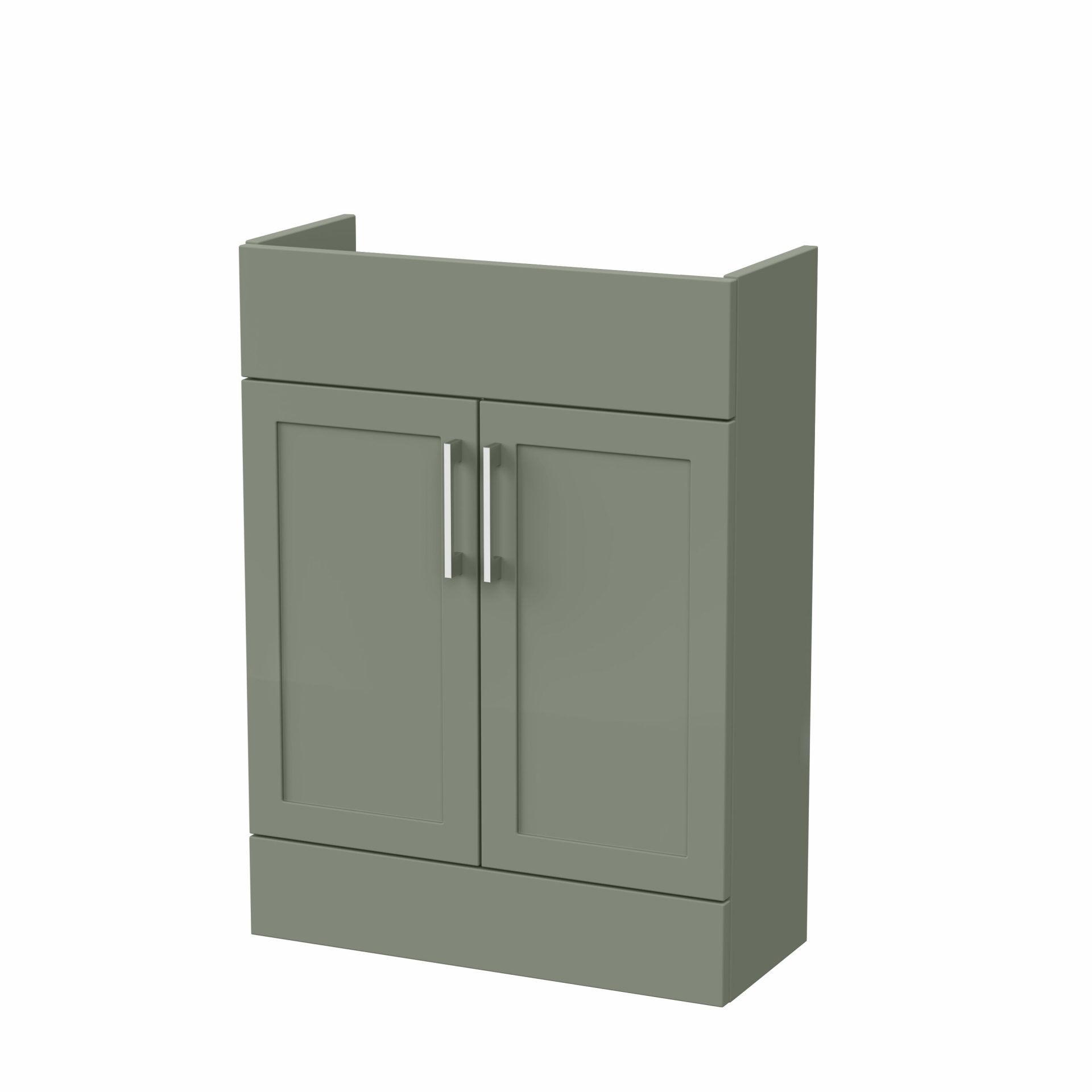 Nuie Lux Fable 600mm 2 Door Slim Floorstanding Unit – Fern Green