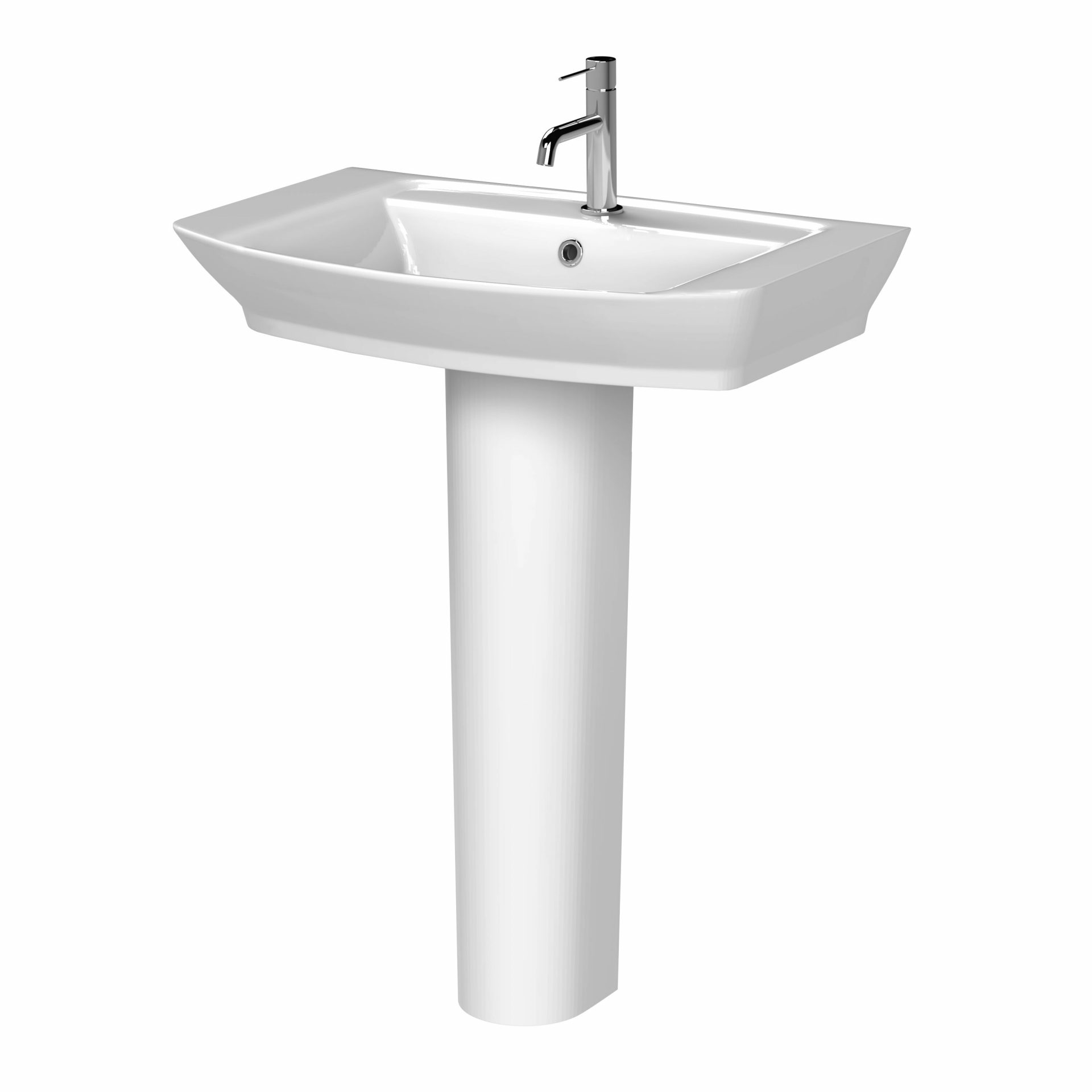 Nuie Lux Lulworth 1TH Basin & Full Pedestal
