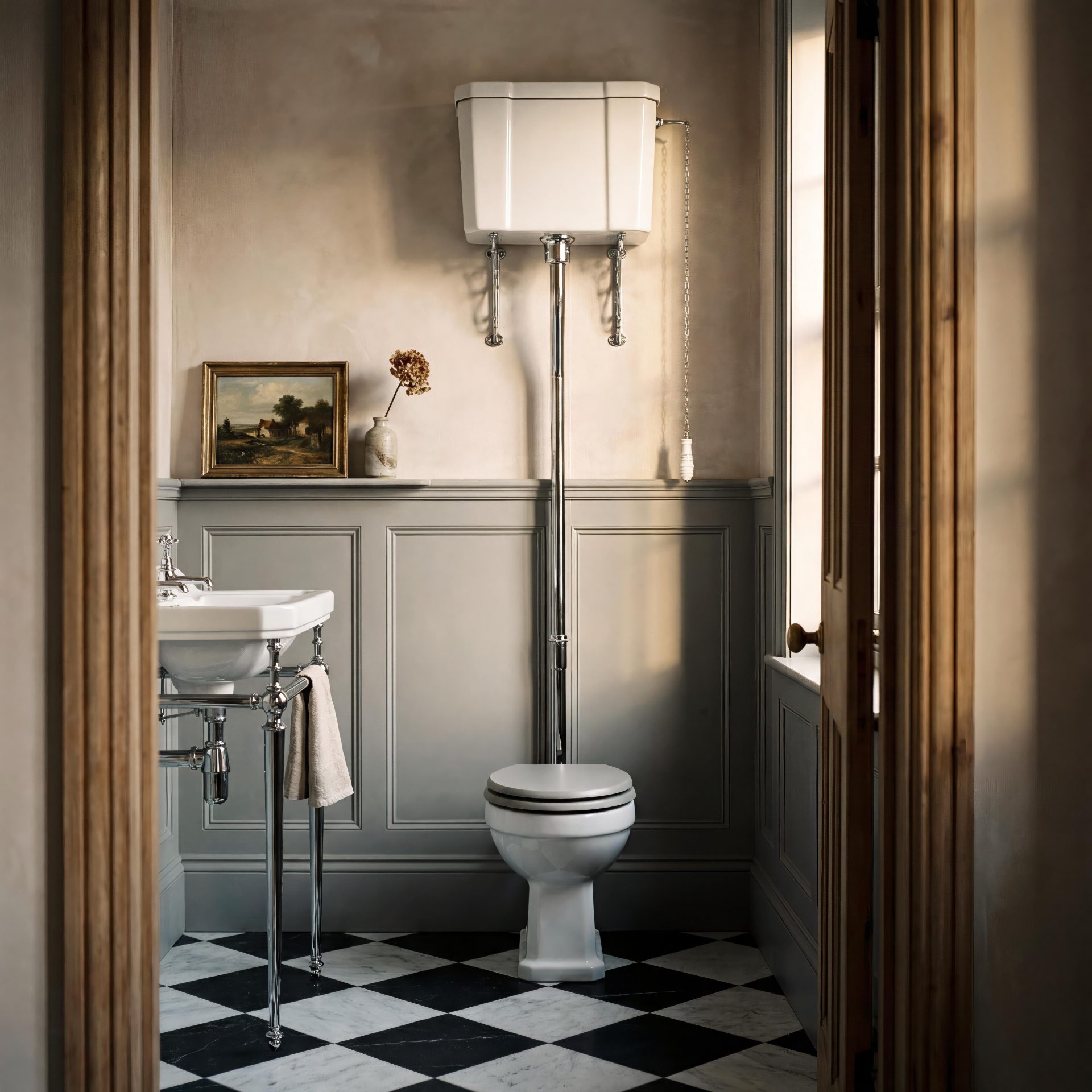 Old London Richmond Comfort Height High Level Toilet with Cistern & Flush Pipe