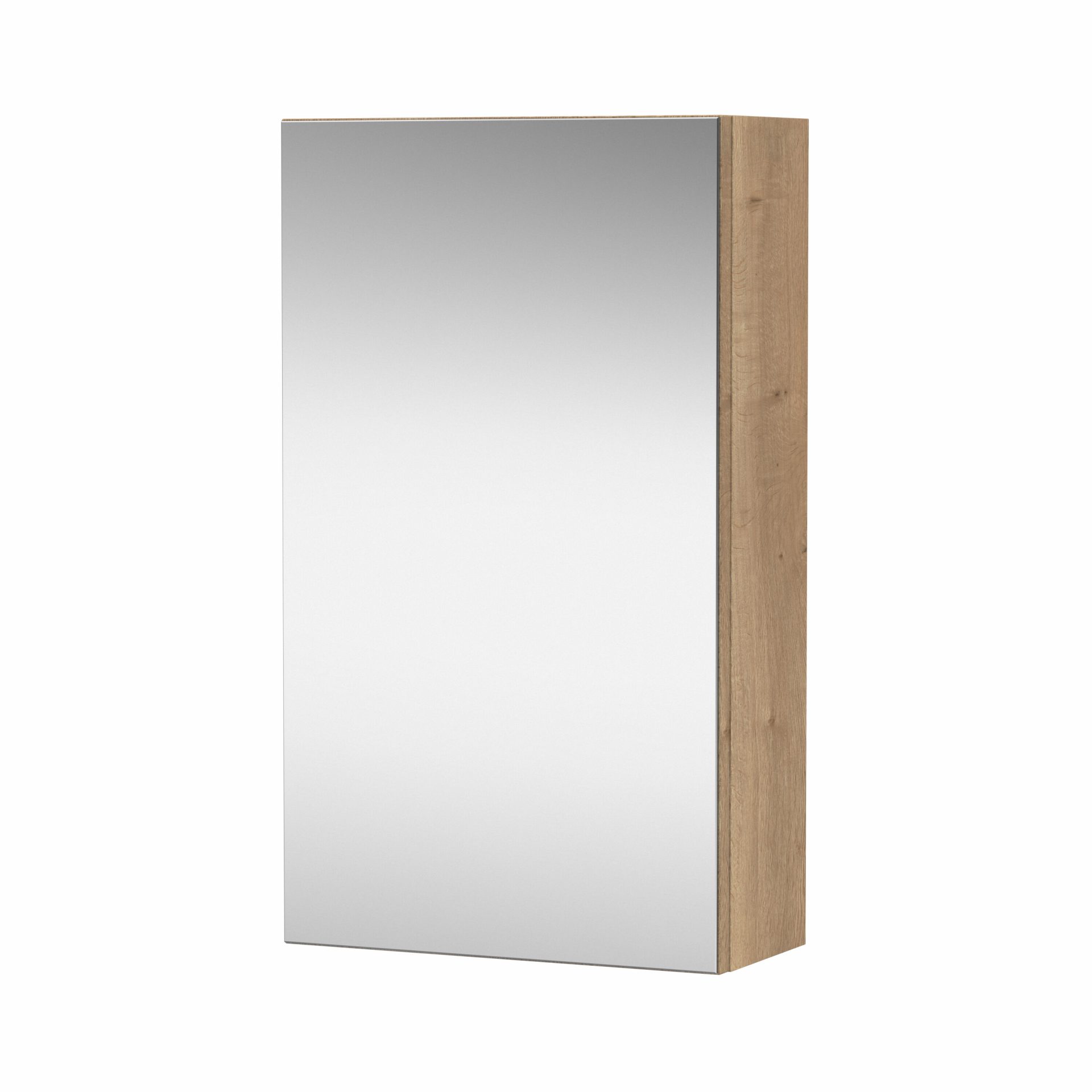 Nuie Lux Krest 400mm 1 Door Wall Mirror Cabinet – Autumn Oak