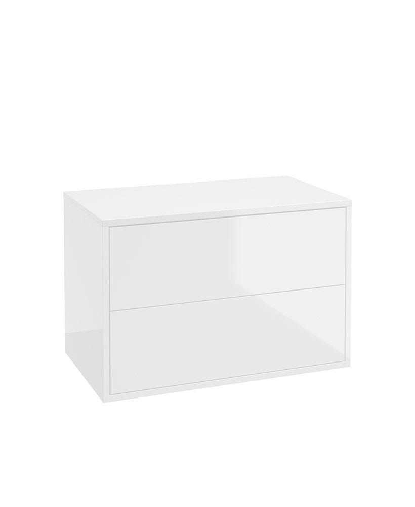 Sonas Living Pulse 800mm LED 2 Drawer Wall Hung Countertop Vanity Unit – Gloss White