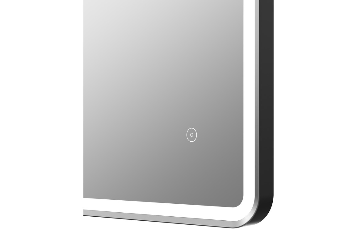 MyBathrooms Vision 600mm Rectangle Front-Lit LED Mirror – Matt Black