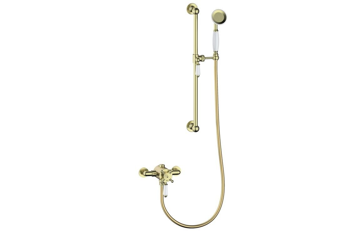 MyBathrooms Lismone Concentric Single Outlet Shower Valve & Riser Kit – Brushed Brass
