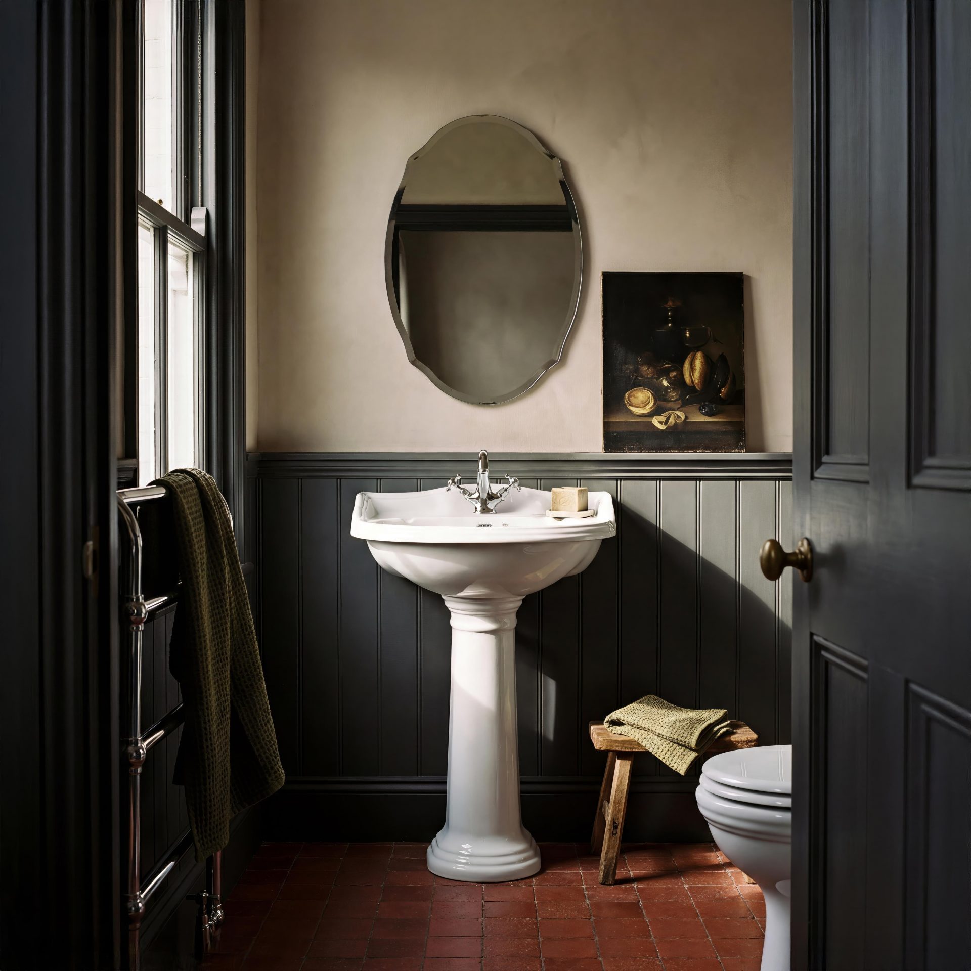 Old London Chancery Standard Height 1TH 600mm Ceramic Basin & Pedestal
