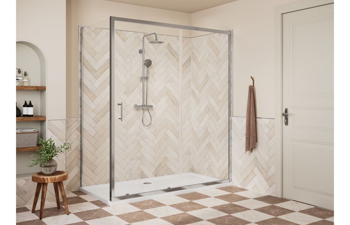 MyBathrooms Optimum Original Sliding Door Shower Enclosure – Chrome