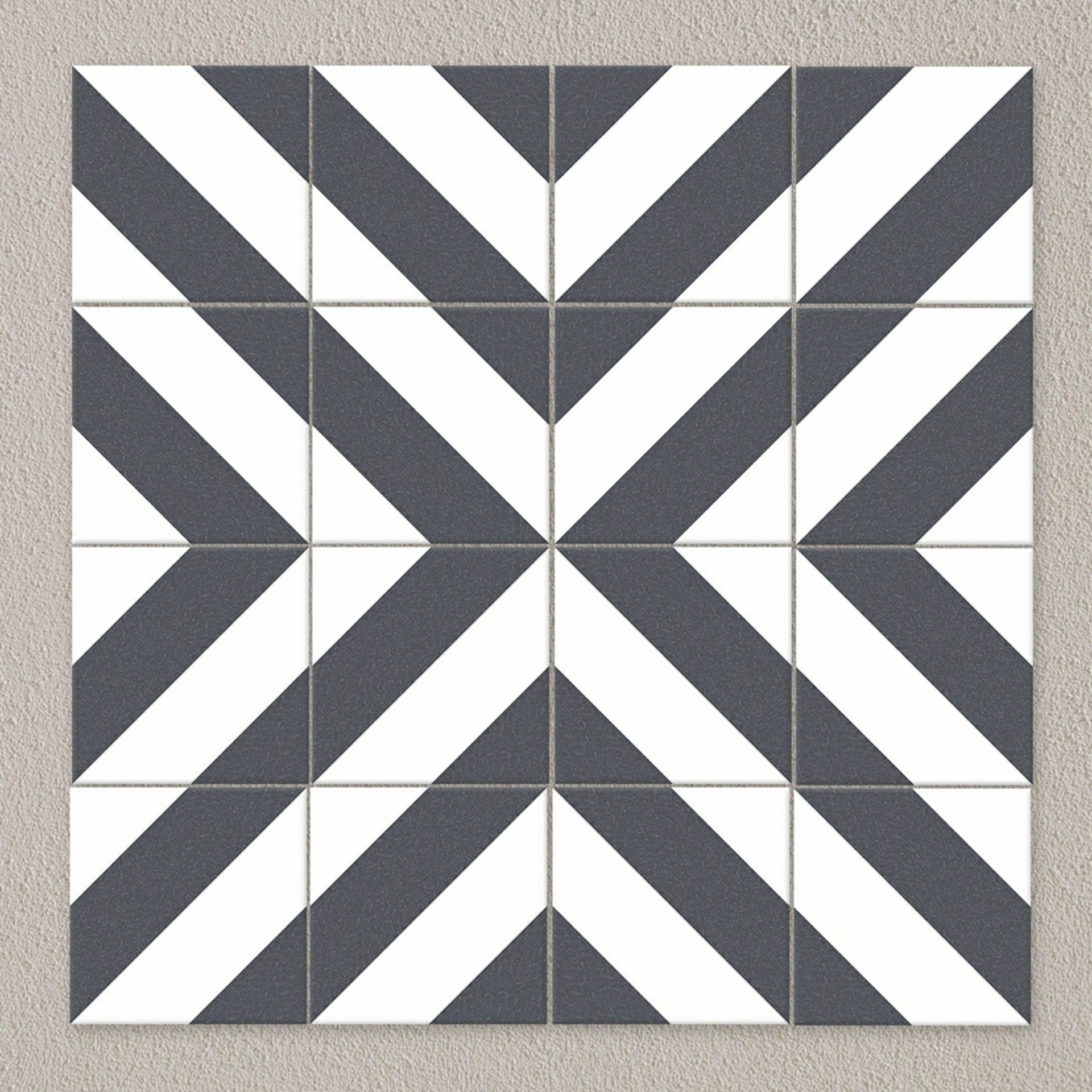 Zebra Black and White Matt Striped 223x223mm