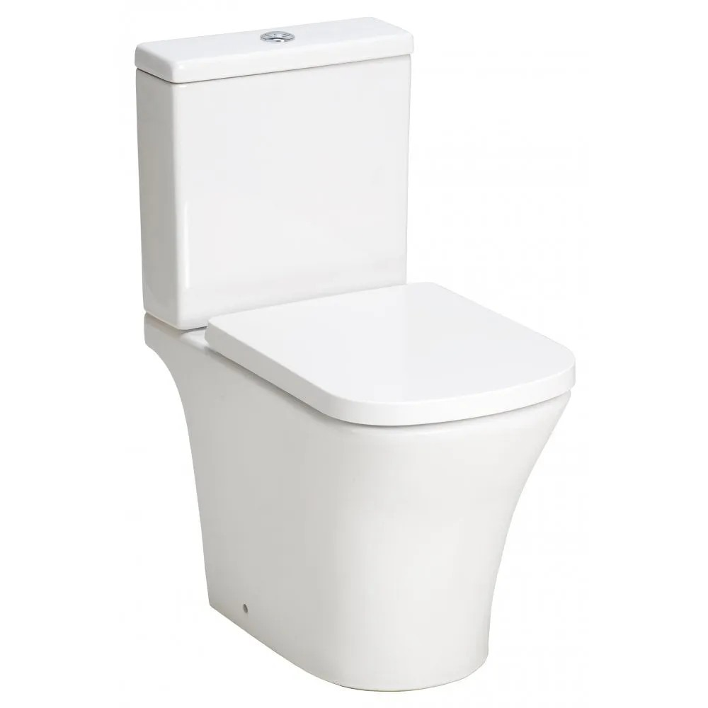 Qualitex Toronto Rimless Close Coupled WC with Tornado Flush & Soft Close Seat