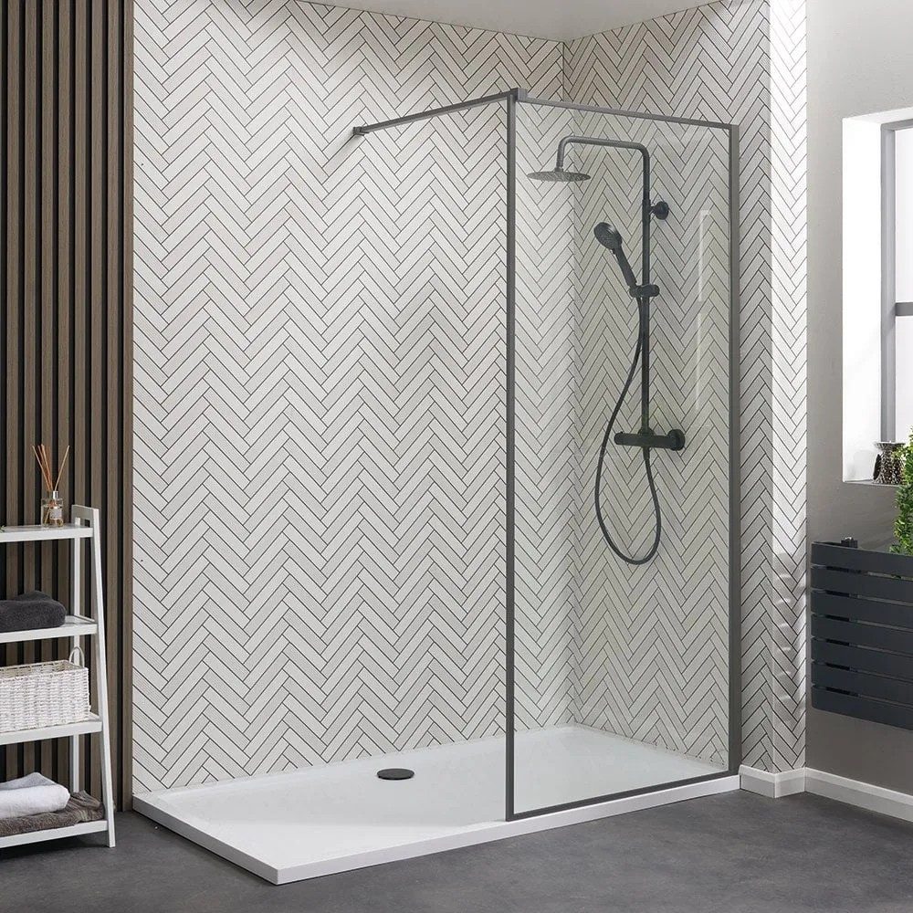Qualitex Genesis Deluxe Walk-In Panel – Gunmetal Grey