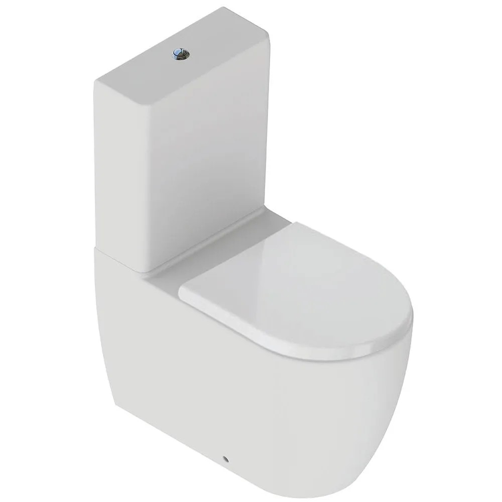 Qualitex Naxos Rimless Close Coupled WC & Soft Close Seat