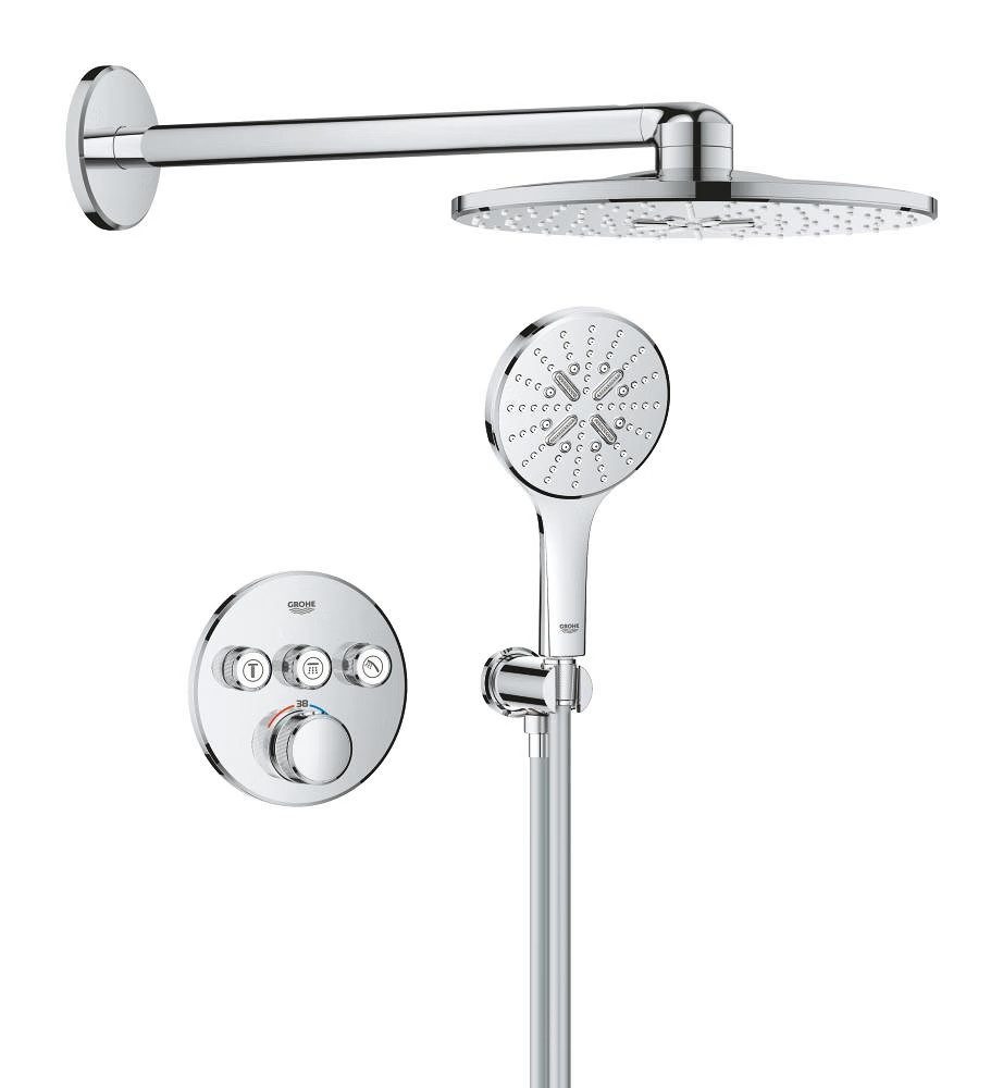 Grohe Grohtherm SmartControl Round Concealed Shower System – Chrome