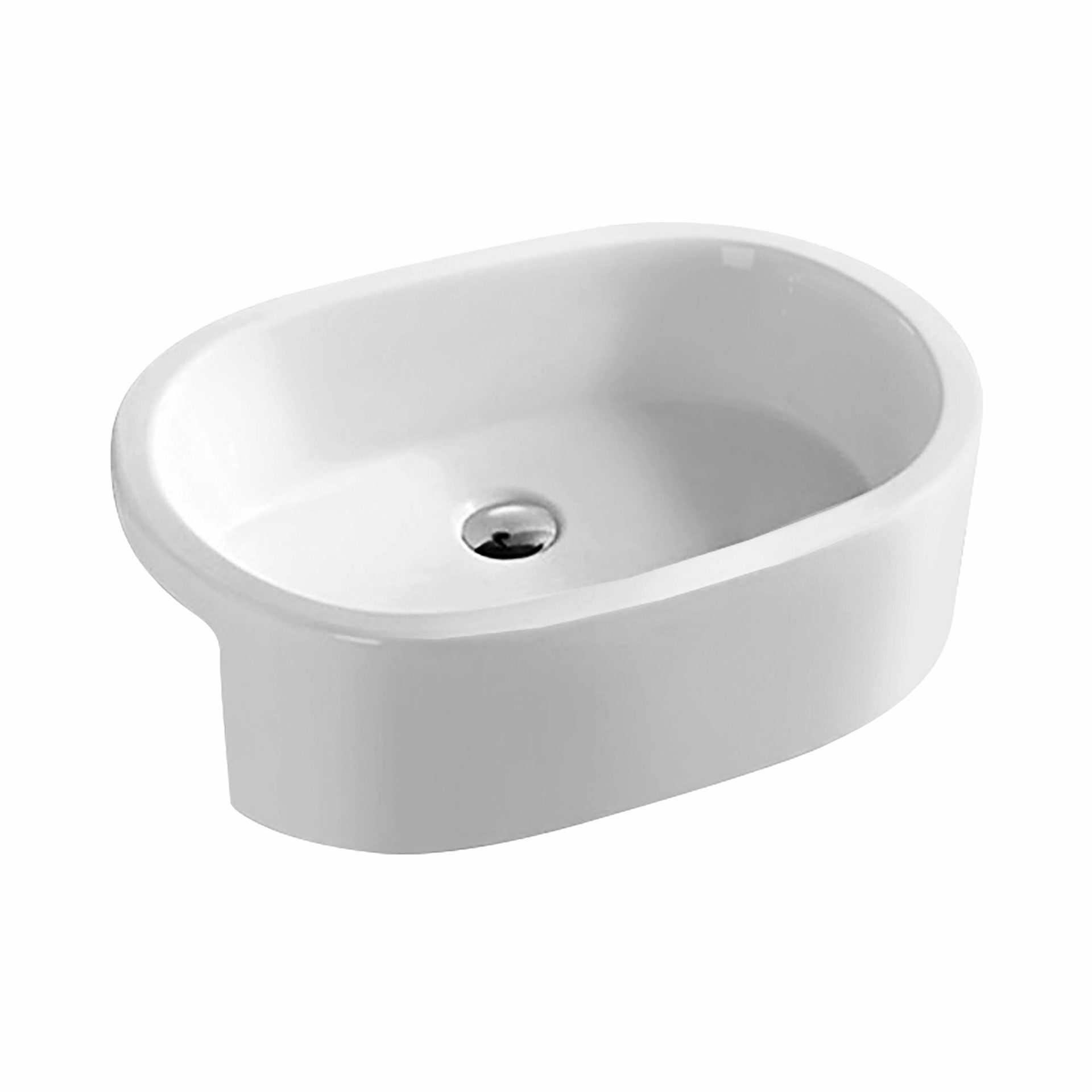 Nuie Lux 570mm Ceramic Oval Semi-Recessed Basin