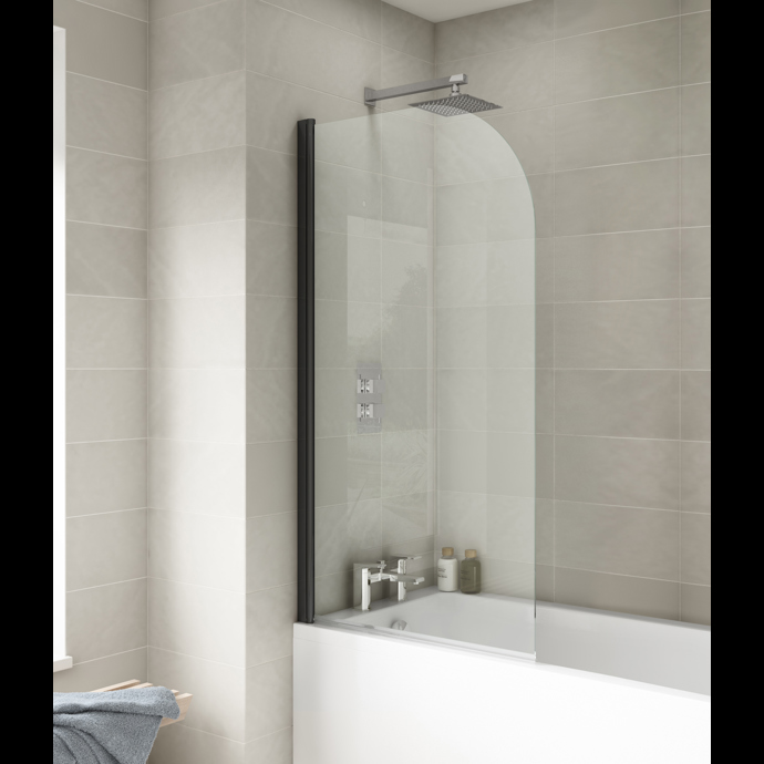 Nuie Pacific 6mm Round Bath Screen – Matt Black