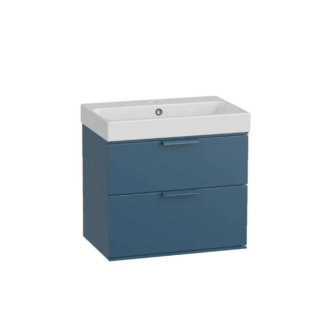 Roper Rhodes Scheme 600mm 2 Drawer Wall Hung Unit & Basin – Matt Derwent Blue
