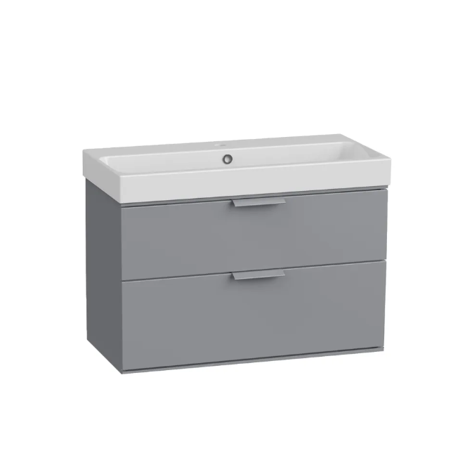 Roper Rhodes Scheme 800mm 2 Drawer Wall Hung Unit & Basin – Gloss Light Grey