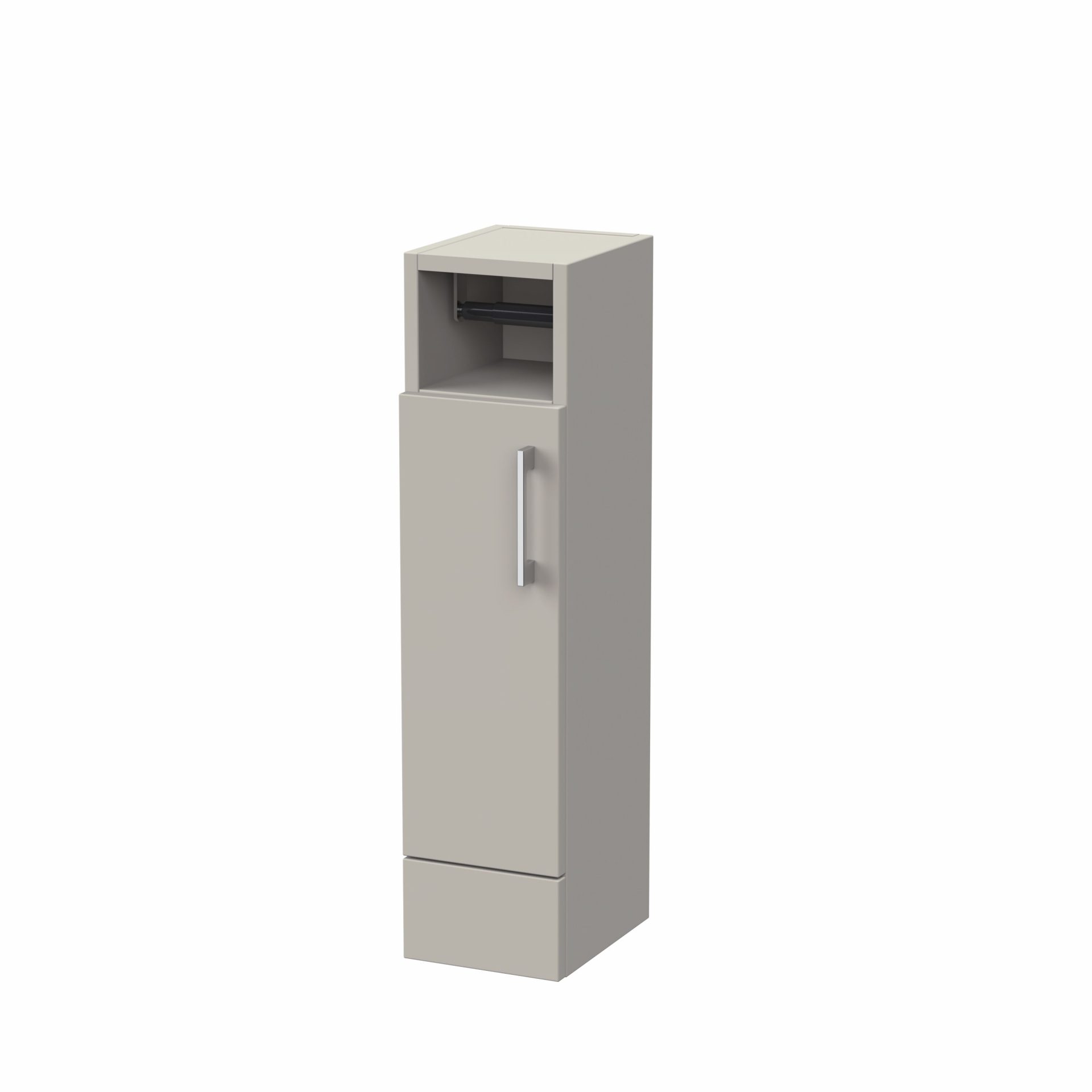 Nuie Lux Krest 200mm Slim Floorstanding Toilet Roll Unit – Pebble Grey