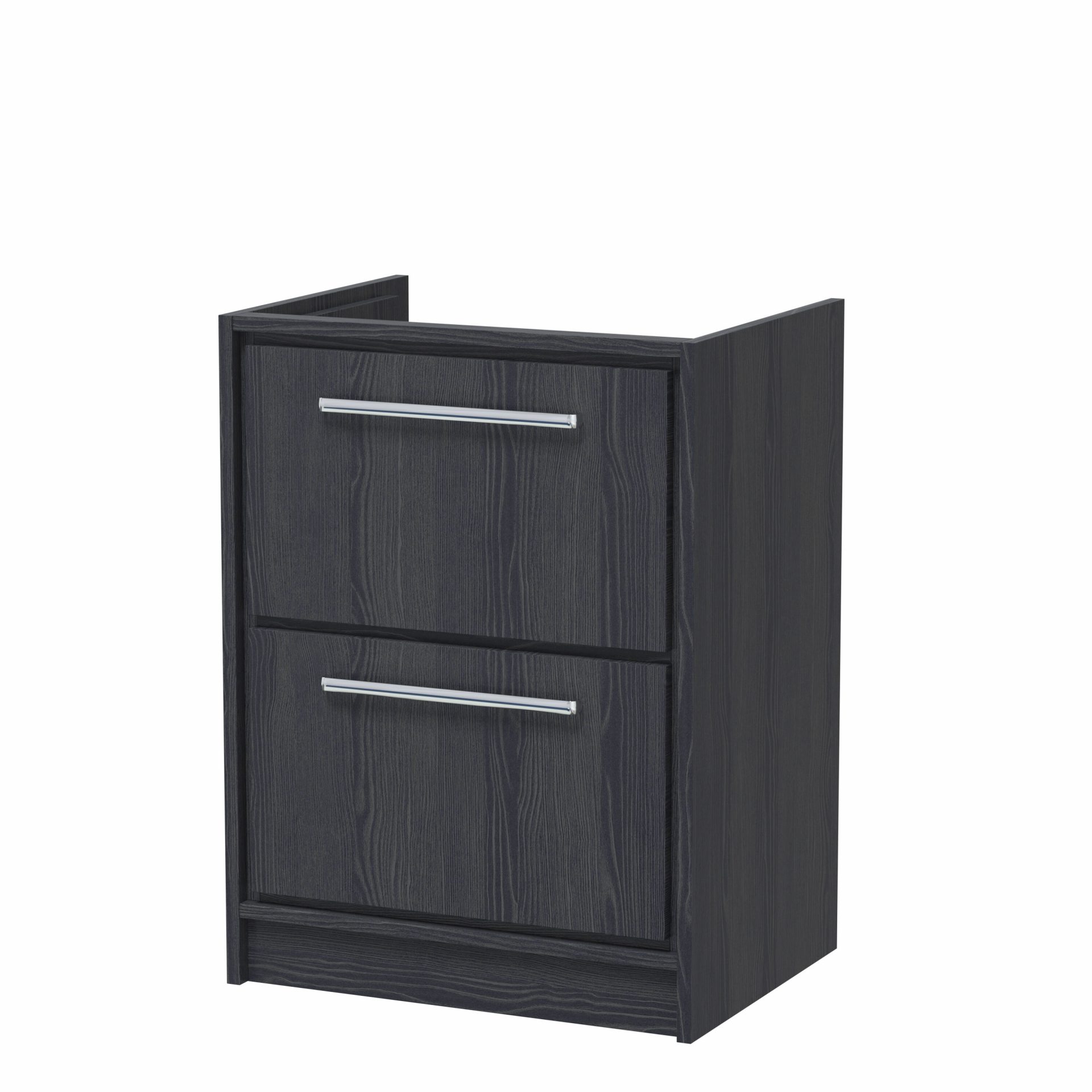Hudson Reed Lille 600mm 2 Drawer Floor Standing Vanity Unit & Optional Basin – Graphite Grey