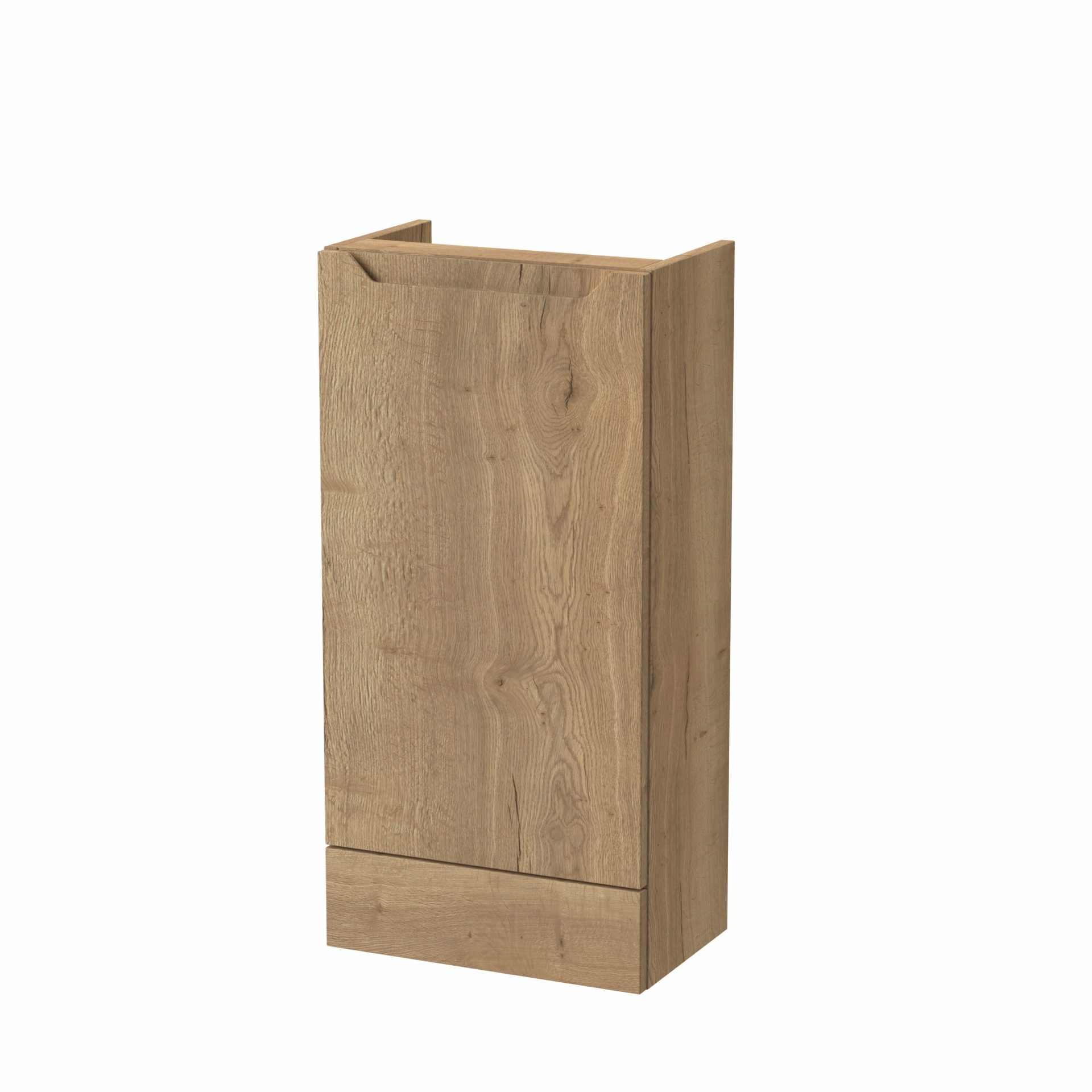 Nuie Lux Loave 400mm 1 Door Slim Floorstanding Base Unit – Autumn Oak