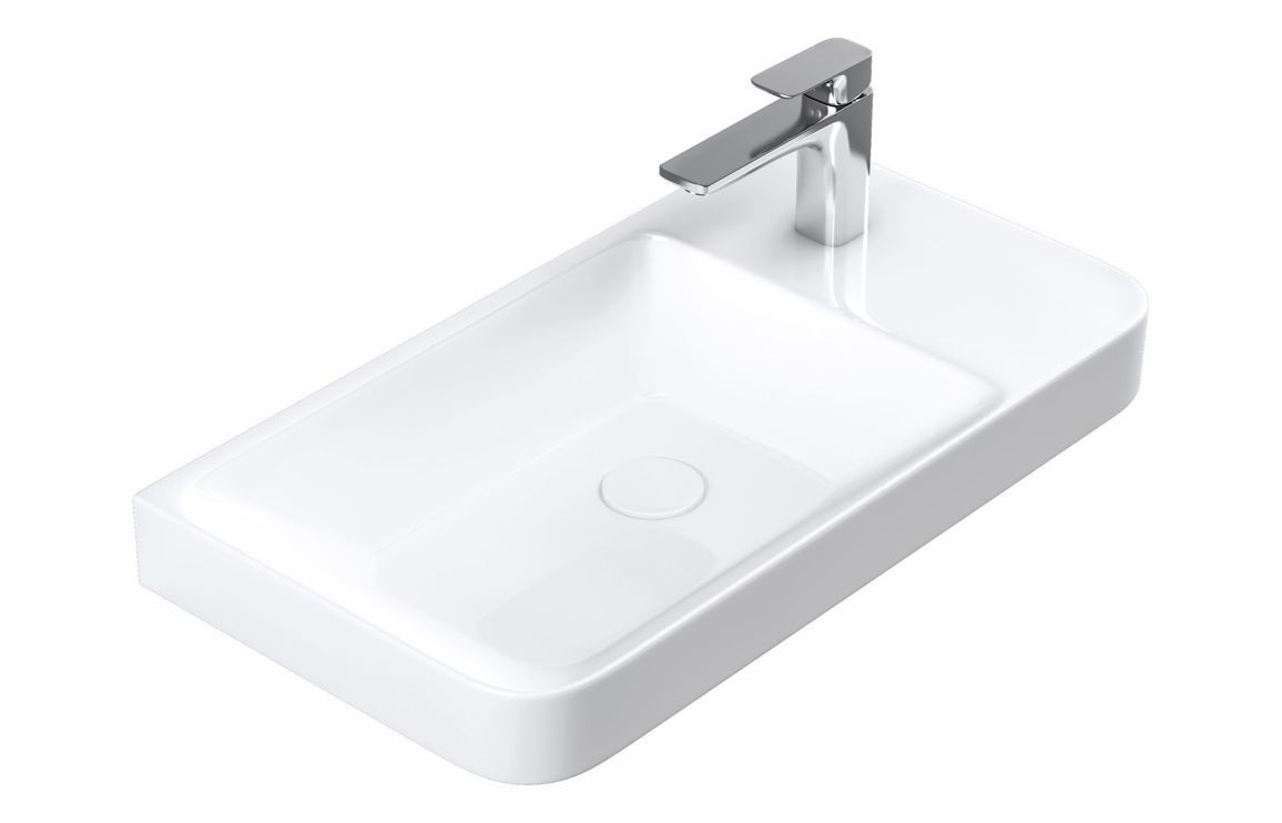 MyBathrooms Clara Fluted 550mm Floorstanding Slim Depth 1 Door Unit & 1TH Basin – Textured Oak