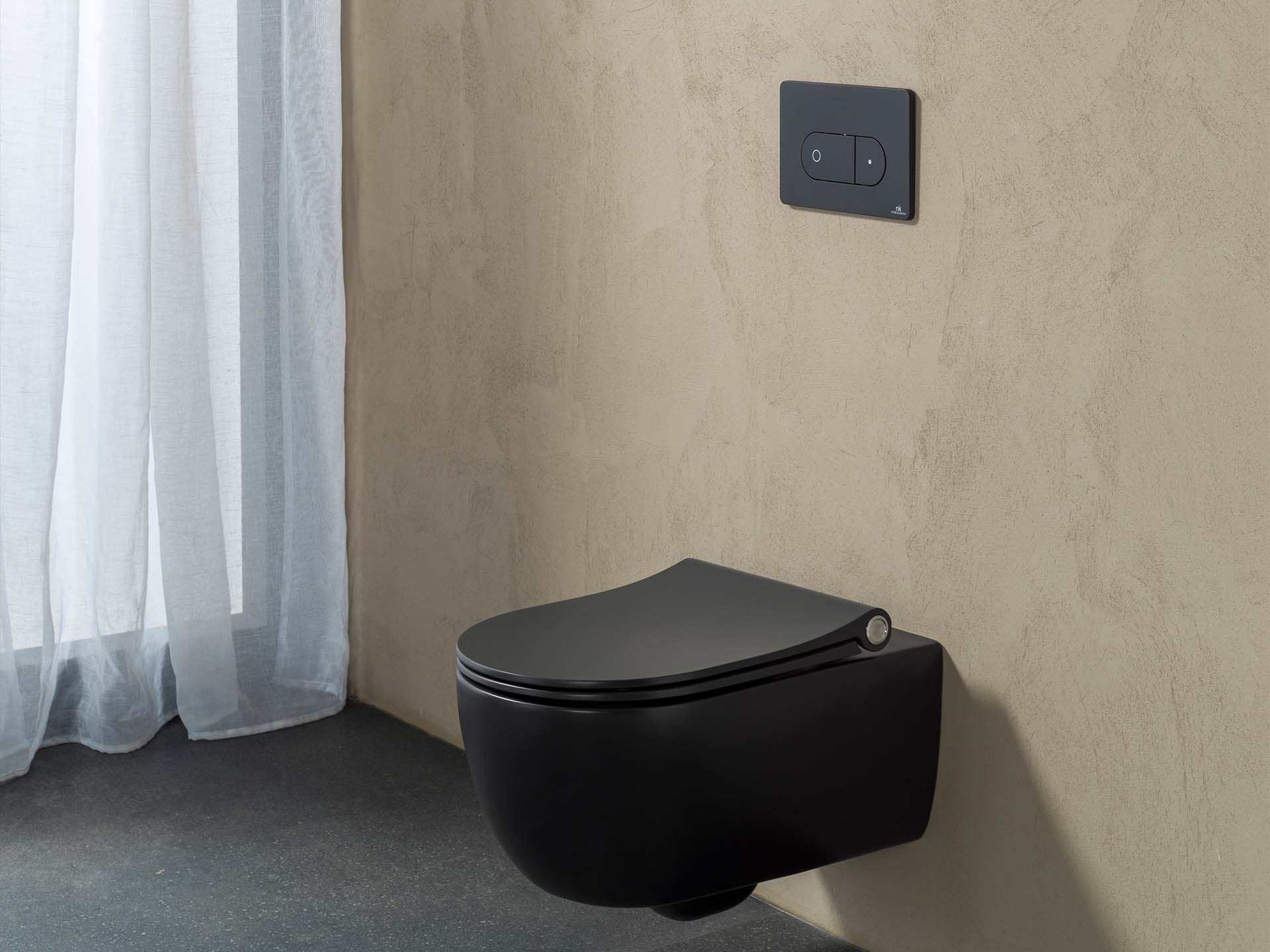 Porcelanosa Noken Smart Line Oval Flush Plate – Black