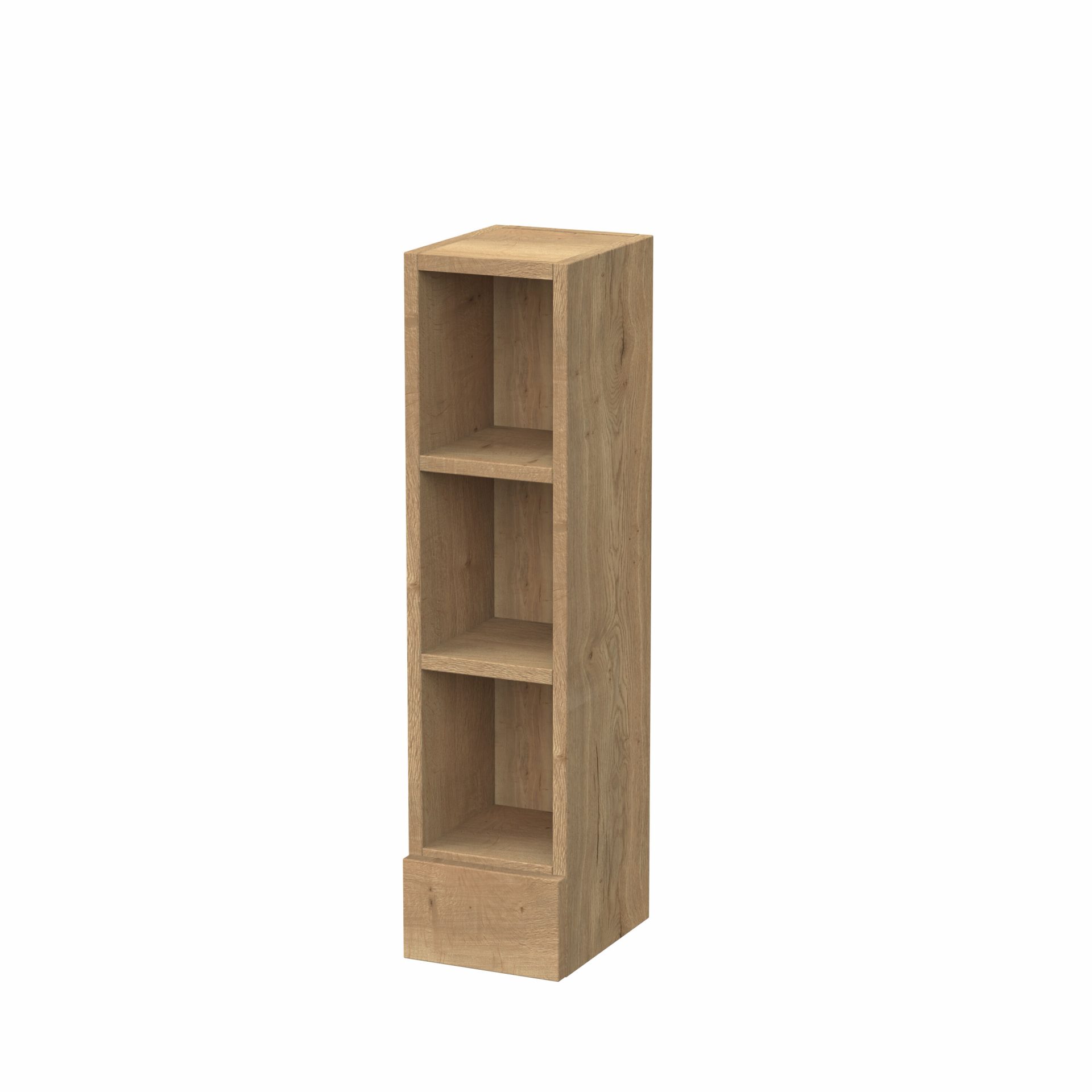 Nuie Lux Krest 200mm Slim Floorstanding Open Shelf Unit – Autumn Oak