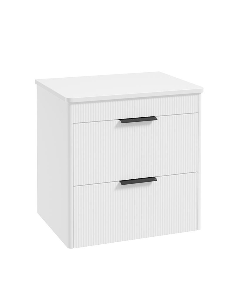 Sonas Reed 600mm 2 Drawer Countertop Wall Hung Unit with Optional Basin – Matt Lakeshore Lily