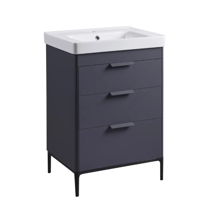 Roper Rhodes Fairmont 600mm Freestanding Vanity Unit & Basin – Matt Carbon