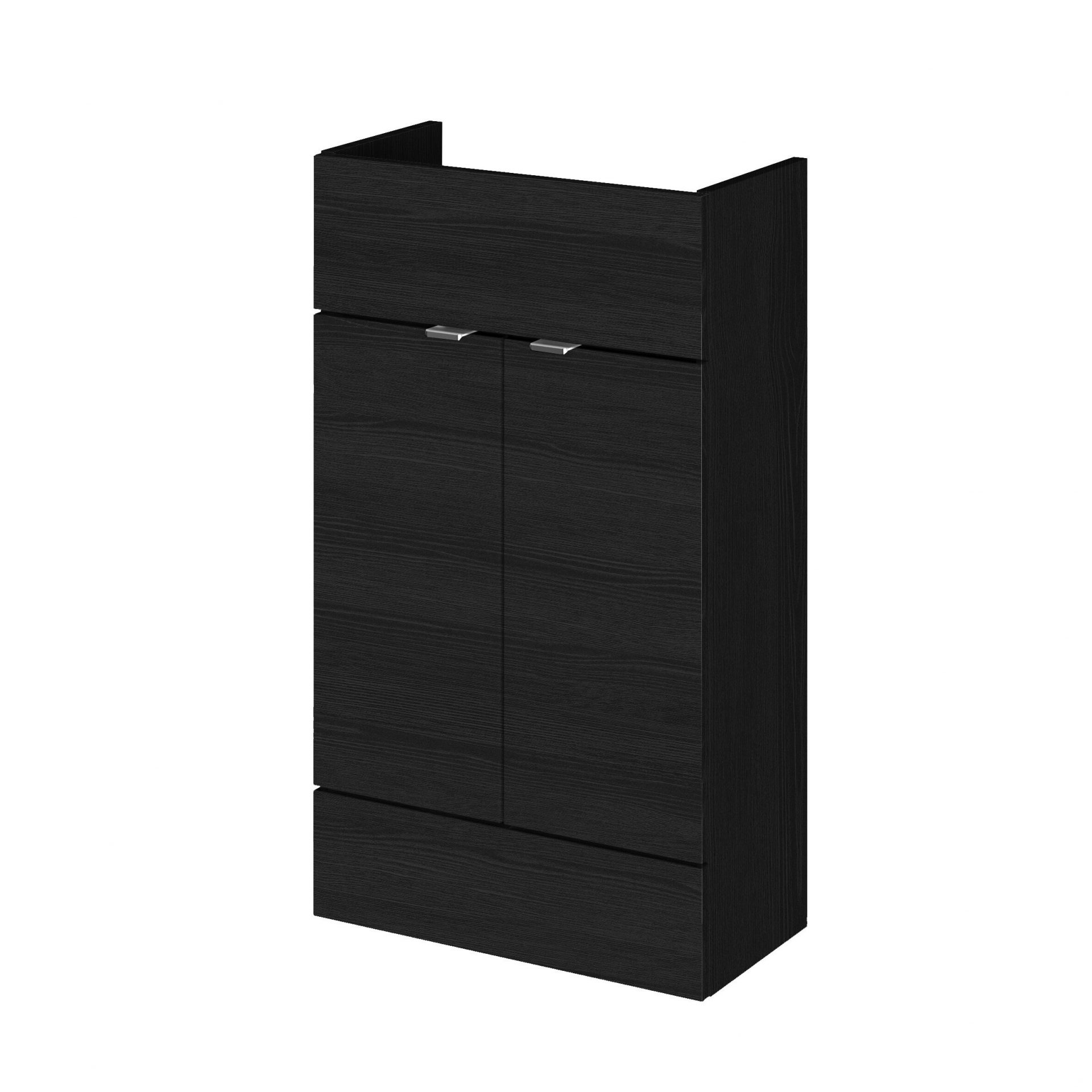 Hudson Reed Fusion Slimline 500mm 2 Door Floor Standing Vanity Unit – Charcoal Black
