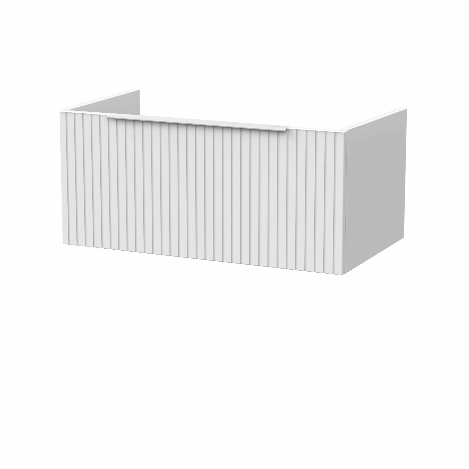Nuie Lux Flume 800mm 1 Drawer Wall Hung Vanity Unit – Matt White
