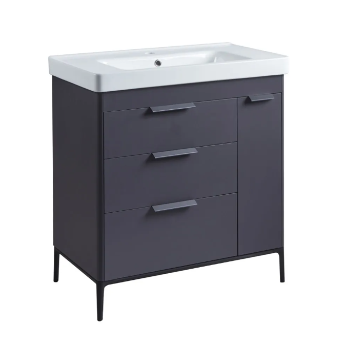 Roper Rhodes Fairmont 800mm Freestanding Vanity Unit & Basin – Matt Carbon