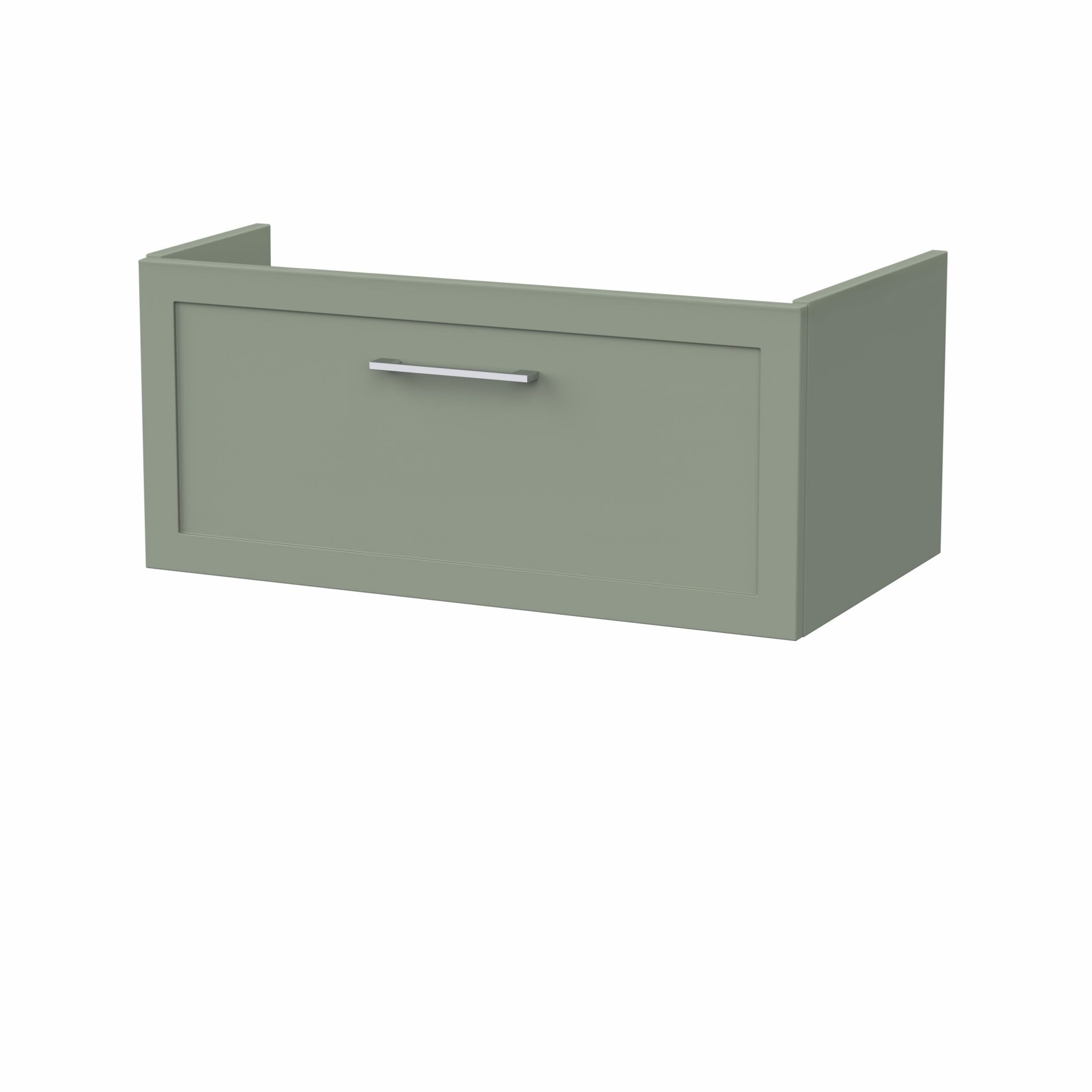 Nuie Lux Larck 800mm 1 Drawer Wall Hung Vanity Unit – Fern Green