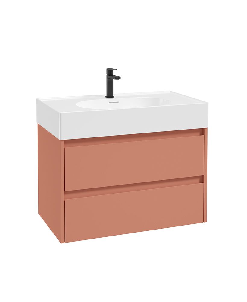 Sonas Living Apex 800mm LED 2 Drawer Wall Hung Vanity Unit & Basin – Metro Blaze