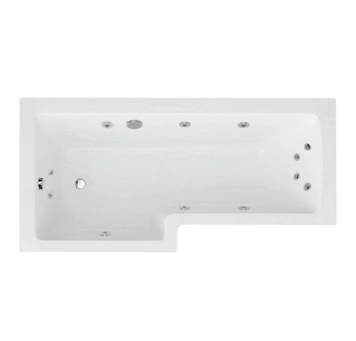 Sonas L Shape Single Ended 12 Jet Whirlpool Bath with Bath Panel & Bath Screen LH/RH