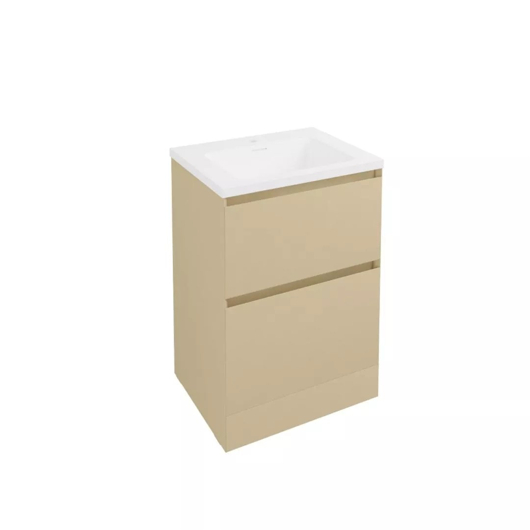 Eastbrook Badbury 600mm 2 Drawer Floorstanding Unit & Basin – Sahara