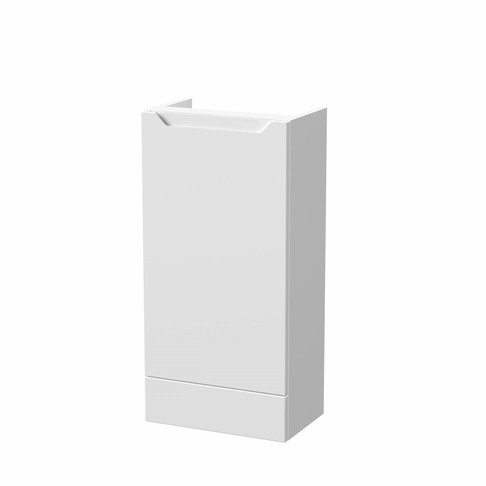 Nuie Lux Loave 400mm 1 Door Slim Floorstanding Base Unit – Matt White