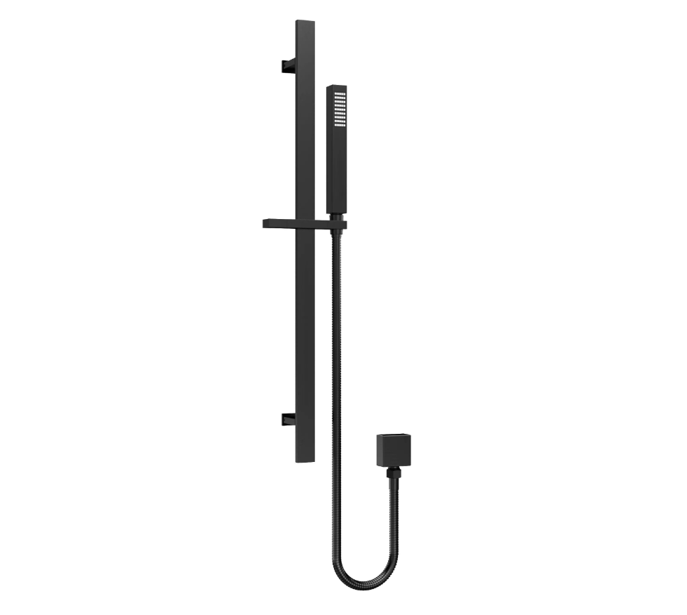 Nuie Lux Square Slider Rail Kit with Outlet Elbow – Matt Black