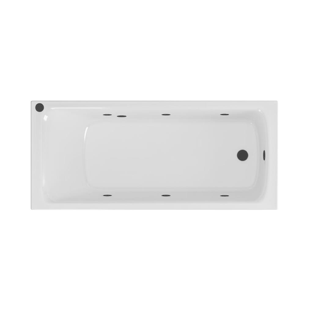Eastbrook Beauforte Portland Single Ended 6 Jet Whirlpool Bath 1650x750x440mm – Matt Black