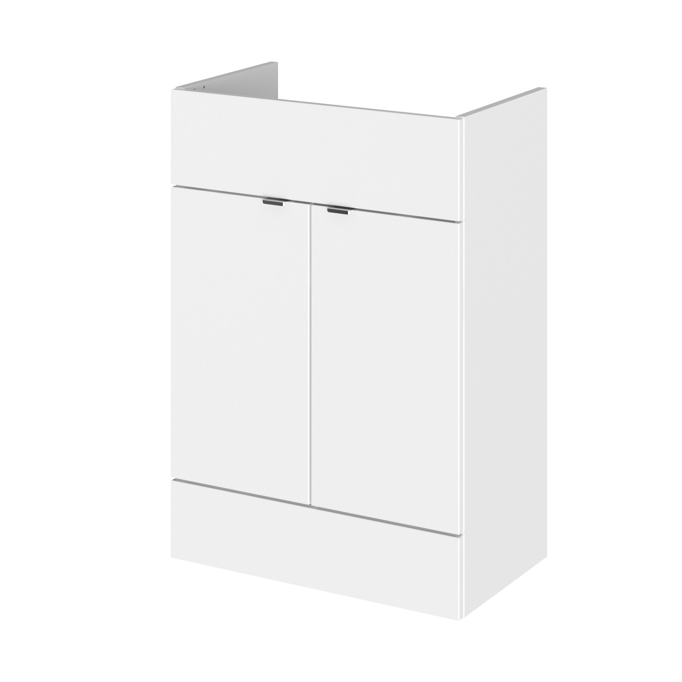 Hudson Reed Fusion Full Depth 600mm 2 Door Floor Standing Vanity Unit – Gloss White