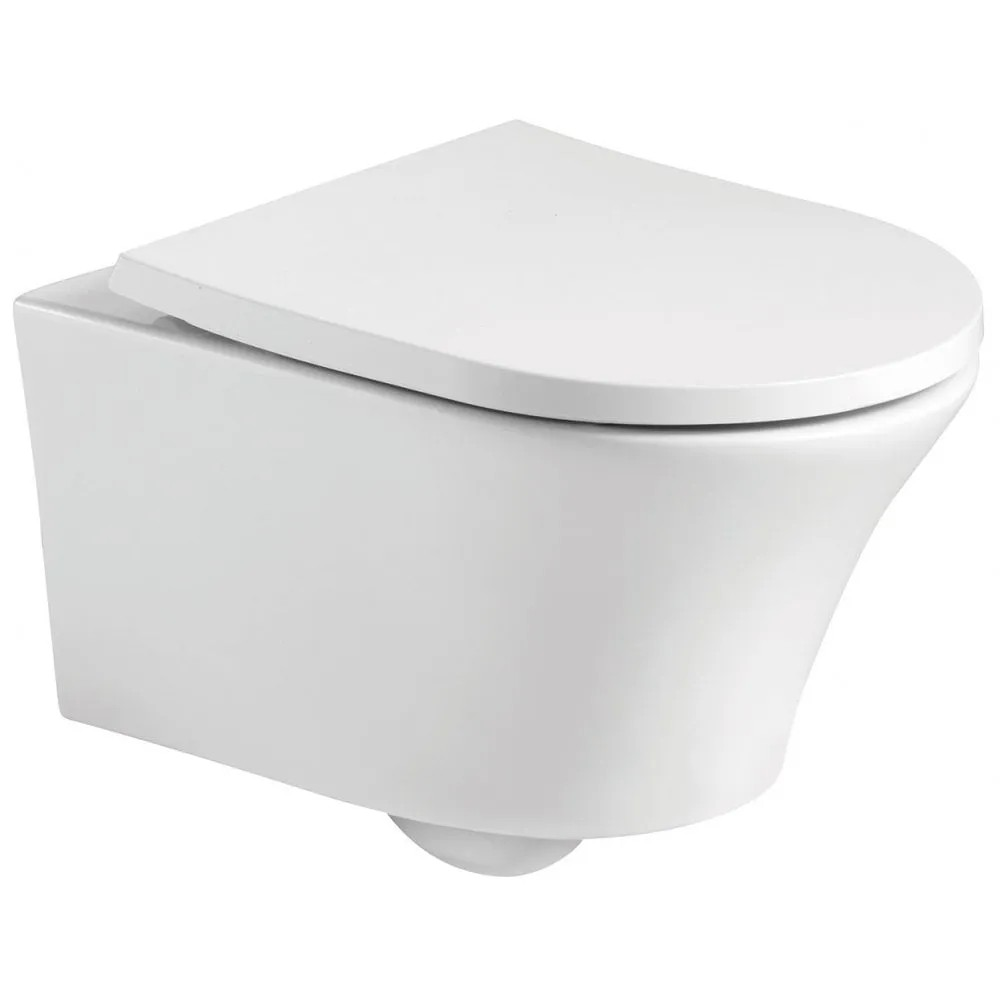 Qualitex Rimini Rimless Wall-Hung Pan & Soft Close Seat
