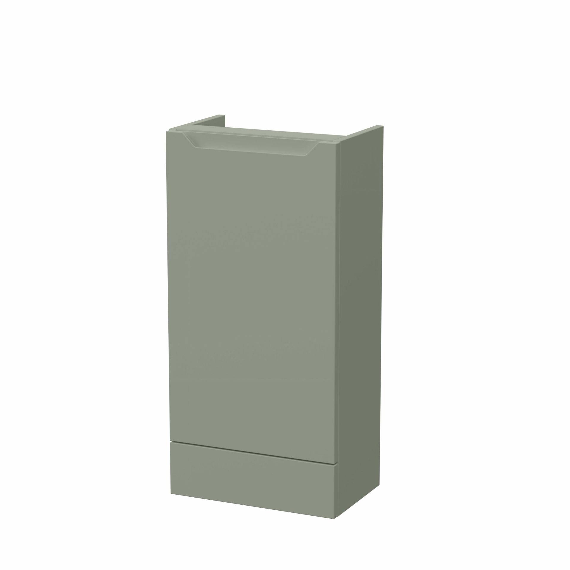 Nuie Lux Loave 400mm 1 Door Slim Floorstanding Base Unit – Fern Green