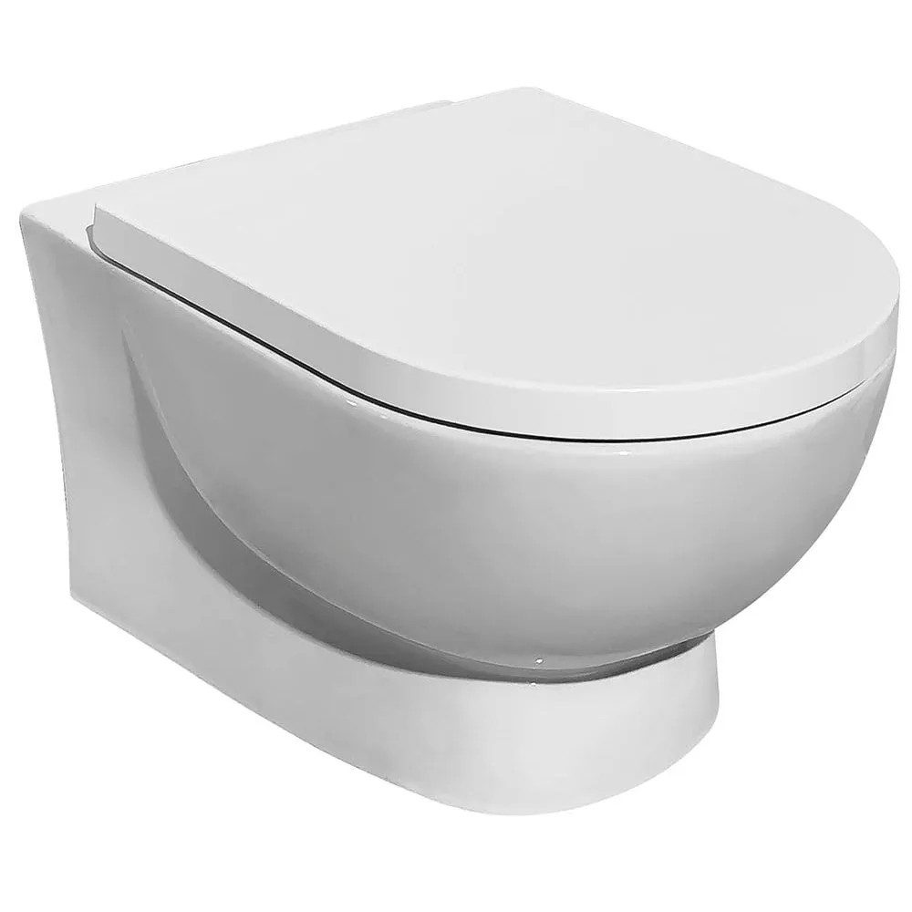 Qualitex Estoril Rimless Wall-Hung Pan & Soft Close Seat