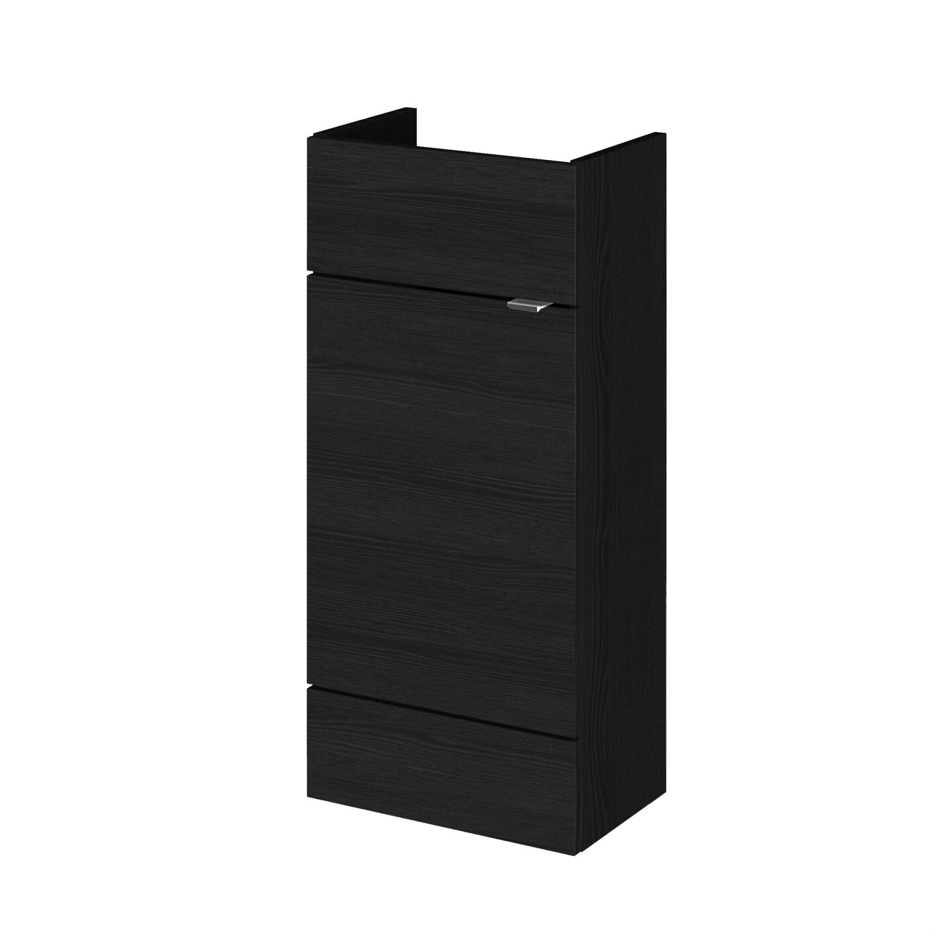 Hudson Reed Fusion Slimline 400mm 1 Door Floor Standing Vanity Unit – Charcoal Black